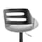 Armen Living Karter Adjustable Gray Faux Leather and Black Wood Bar Stool with Black Base LCKTBABLBLGR - alternate 4